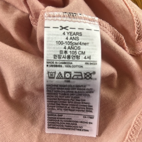 NWT Girls Gap Shortsleeved Blush Pink Dress (39-42 in/36-40lbs) - Picture 5 of 8